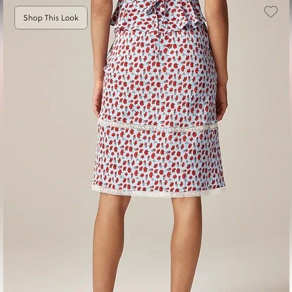 Jcrew X Route  poeme skirt in carnation print size small NWT - Picture 2 of 11